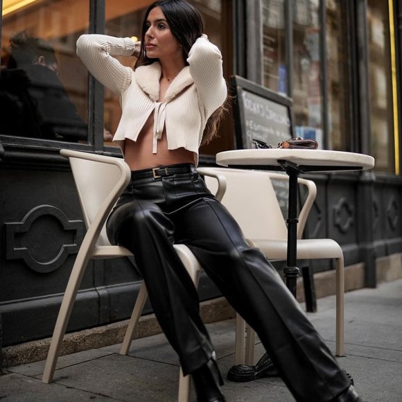 BLOGGER'S FAVE! Faux Fur Knit Cardigan Ecru NWT - Picture 16 of 16